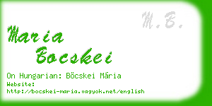maria bocskei business card