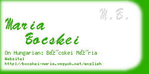 maria bocskei business card